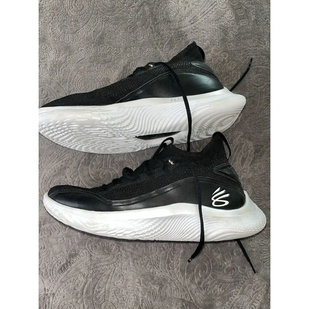 Under Armour Curry 8 Flow Black White 3024785 010 Shoe Mens 10- Womens 12